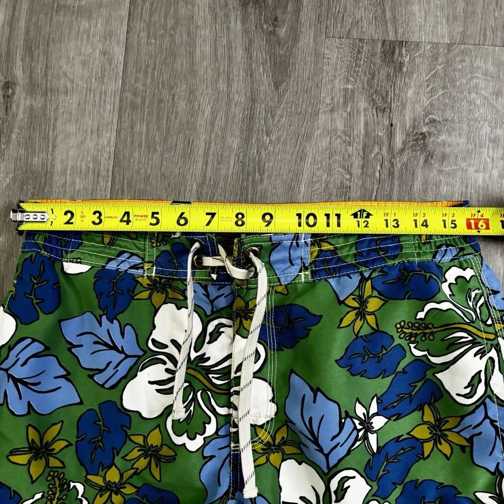 Boden Swim Trunks Shorts Men's Size 32 Multicolor Floral Green Blue White Beach